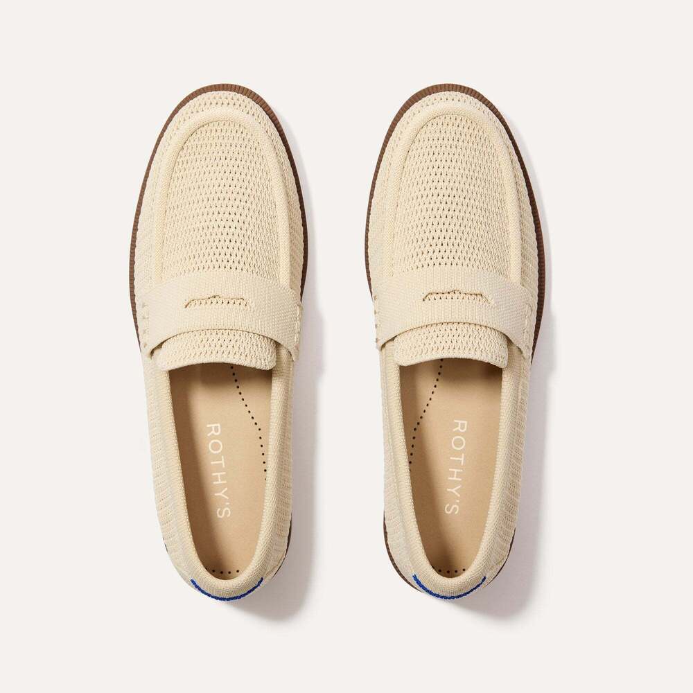 Rothy's The Penny Loafer - Conch Raffia-Knit Size 9 - Picture 1 of 3